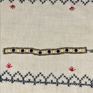 Elegant Black and Cream Bracelet